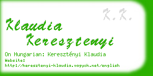 klaudia keresztenyi business card